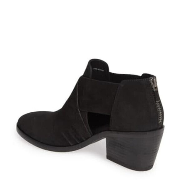 Eileen Fisher Boots Walt Cross Strap Bootie Black Leather Nubuck 6 1/2 Open - Picture 3 of 7